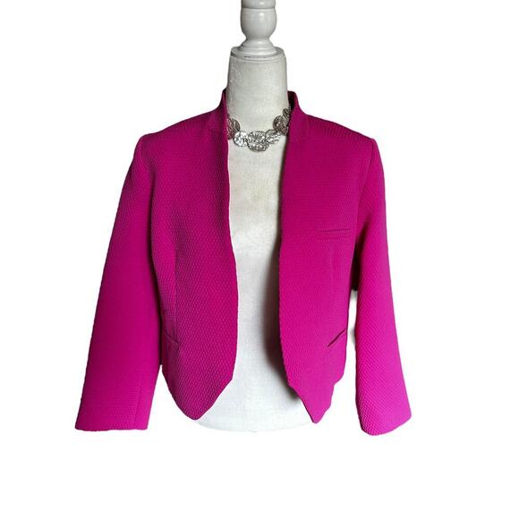 Louben Jackets & Blazers - Louben Fuschia Textured Open Blazer 3/4 Sleeves - size 12 - EUC